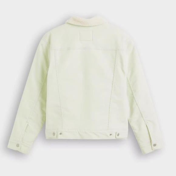 Levi’s Jacket NWT Sherpa Baby Cropped Baggy Trucker meadow mist color size 2X - Picture 5 of 16